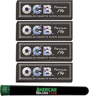 OCB Premium Cigarette Rolling Papers ~ 1 1/4~4 Pack ~ Includes American Rolling Club Doobtube