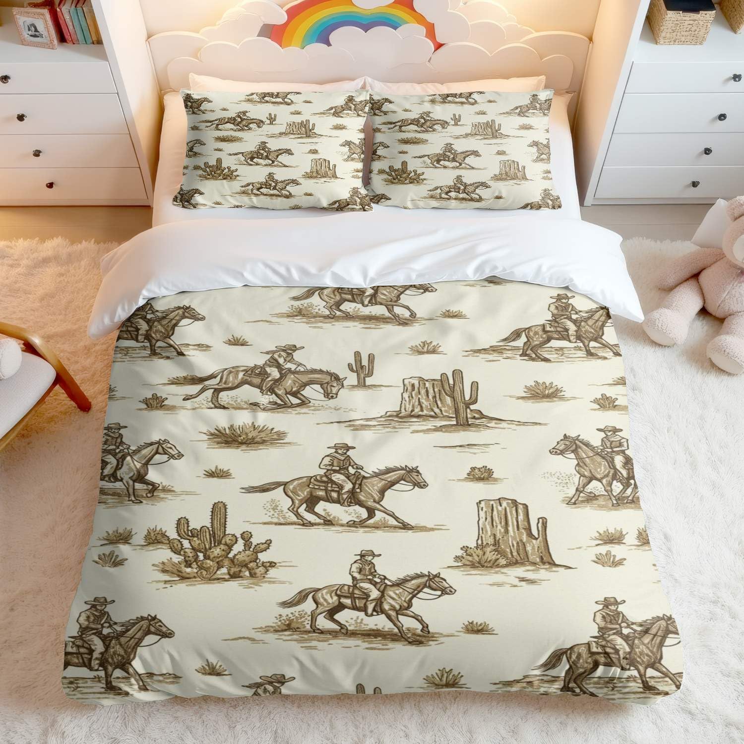 Parure de lit vintage western pour réchauffer l'ambiance d'une chambre froide