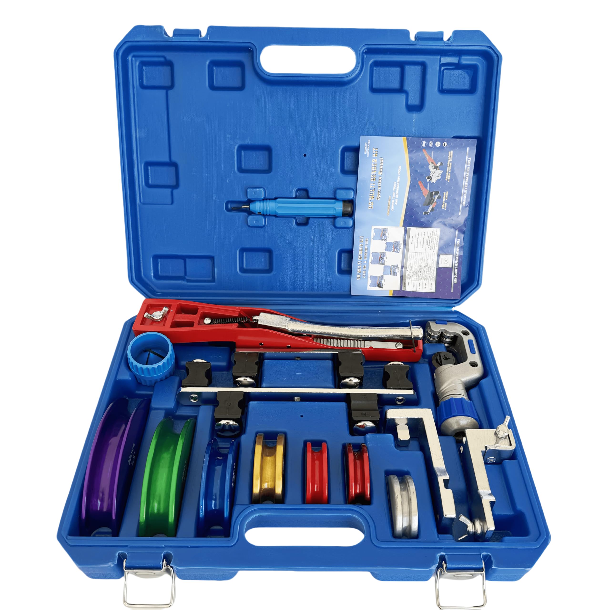 Cintreuse Tuyaux à Cliquet 7 Matrices Outil Cintrage 6-22 mm à 90 Angles Machine à Cintrer Les Tuyaux pour Cintrer des Tubes en Cuivre Aluminium et en Acier à Paroi Mince