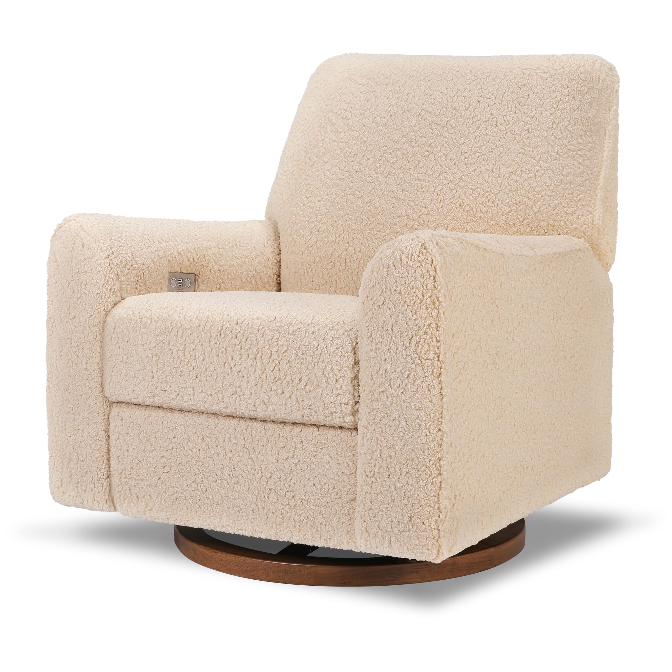 Nurseryworks for Babyletto Sunday Power Recliner and Swivel Glider in Chai Shearling, Greenguard Gold Certified and CertiPUR-US® Certified