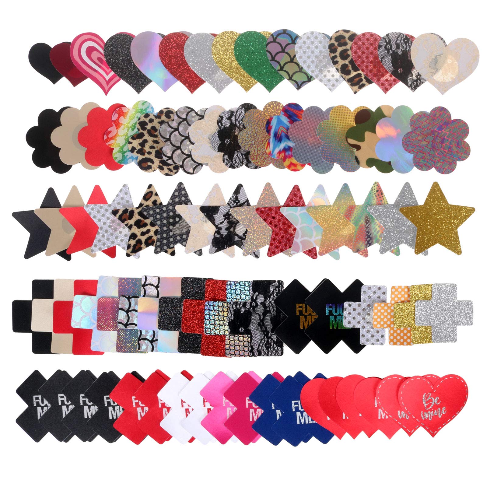 Ypser Multi-Design Nipple Cover Satin Stickers Engångs Självhäftande Frisyr Klistermärken