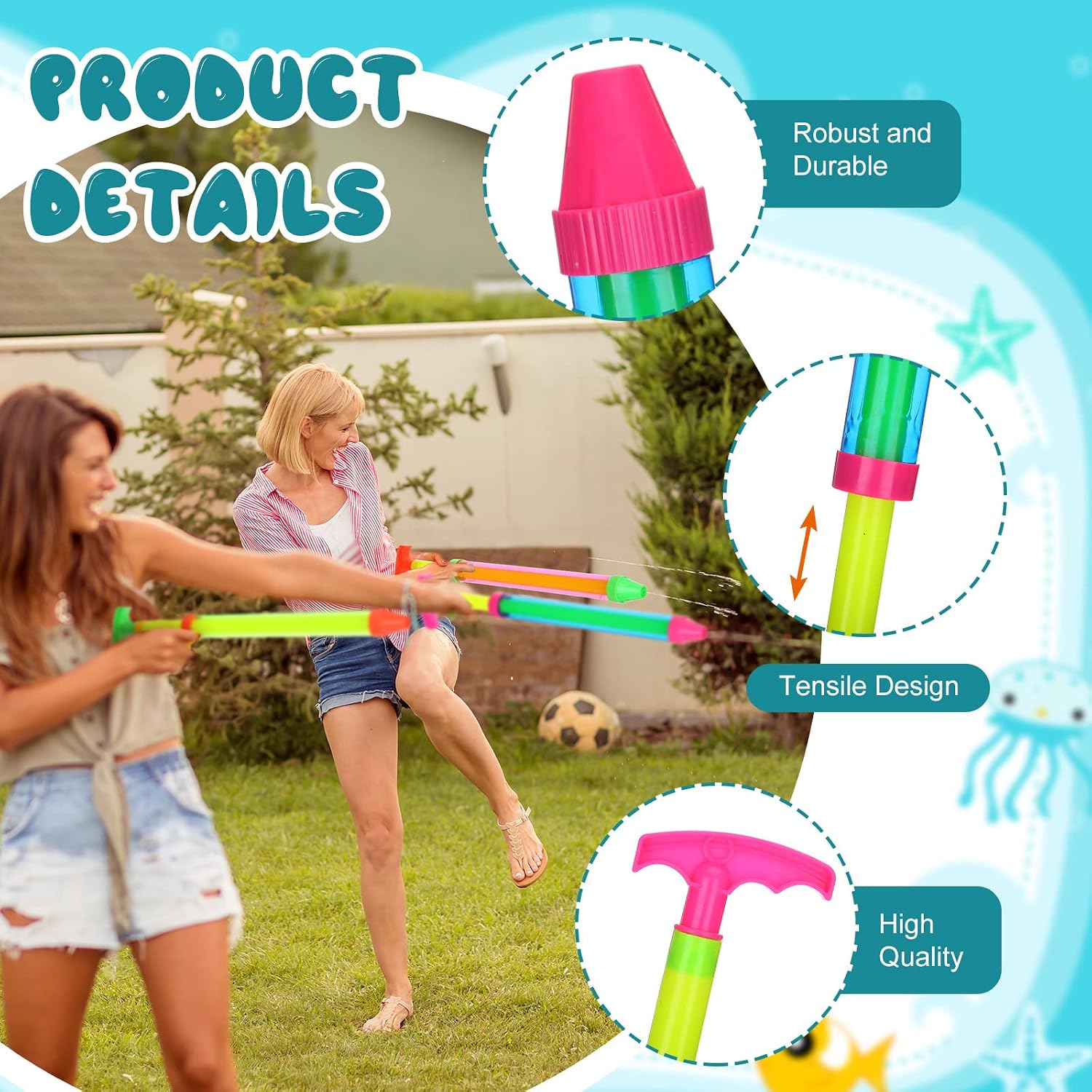 Jexine 30 Pcs Water Shooter Water Gun Bulk 16.3 Inch Long Water Squirter Guns with Easy Grip Handle Summer Backyard Pool Outdoor Beach Swimming Toys Funny Water Game Supplies (Classic Style)