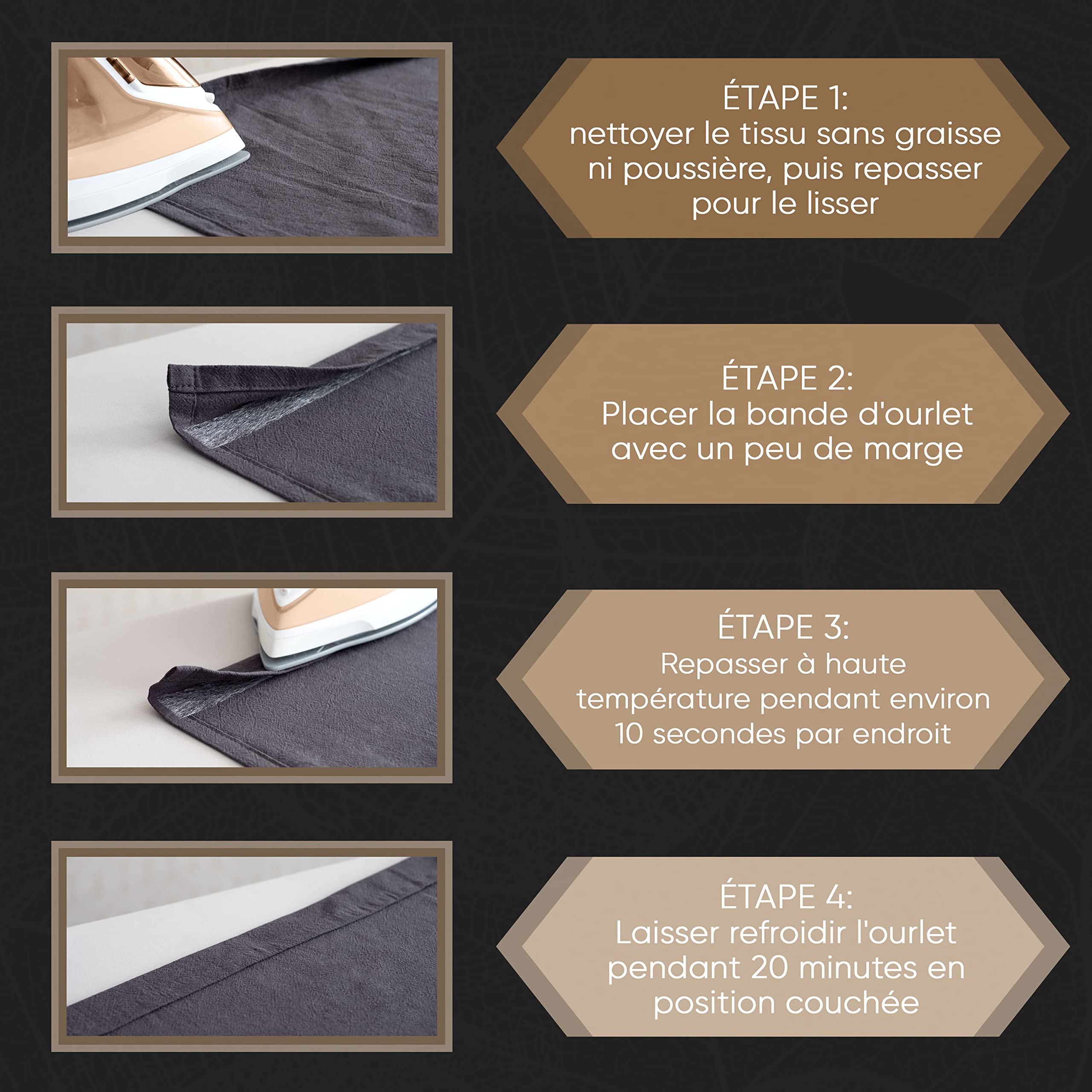 Bande Ourlet Thermocollante HEMLY – 50 M X 20 Mm – Extra Forte (60 G/m²) – Pour Vêtements, Rideaux – Sans Couture, Repassage Facile