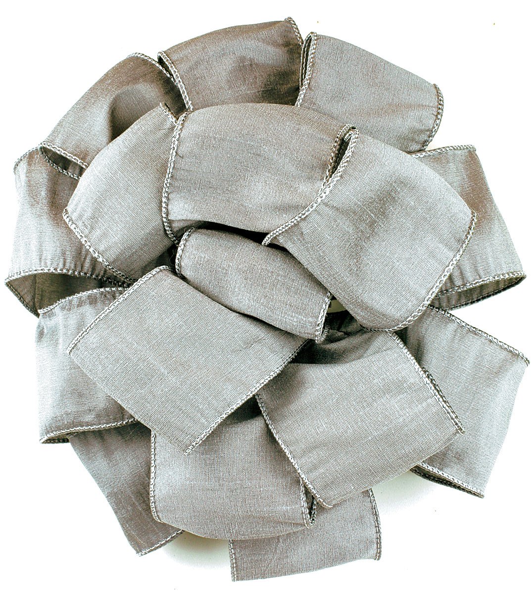 Berwick Silver Offray Wired Edge Anisha Craft Ribbon, 4-Inch Wide By 10-Yard Spool,