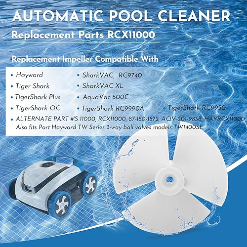 Miniatura 3 de RCX11000 Reemplazo del impulsor de limpiador de piscinas (con tornillo) para HaywardAqua VacTiger SharkSharkVac XL y TW Series Modelos Limpiadores