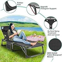 Vista 6 de LILYPELLE Tumbona plegable para exteriores con colchón, sillas reclinables ajustables de 5 posiciones para patio, perfectas para exteriores, tomar