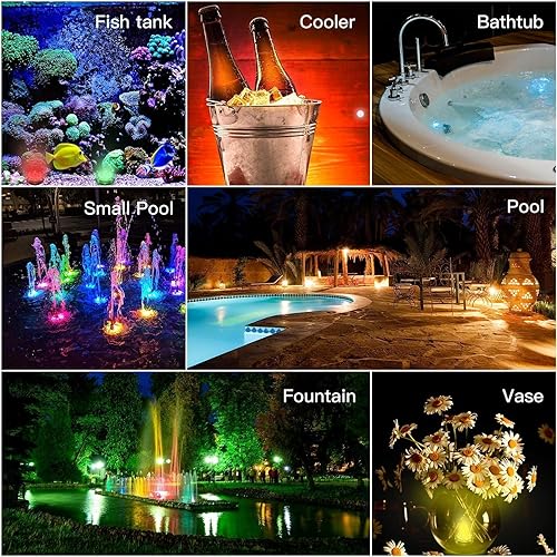 Miniatura 2 de LUXJET Luces LED con control remoto para decoraciones de Navidad, luces LED impermeables que cambian de color para regalos de Navidad, fiesta,