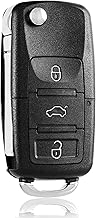 FINTERRY Autoschlüssel Gehäuse kompatibel mit Volkswagen Golf Passat Polo Skoda Octavia Fabia Superb Seat Leon Ibiza – Ersatz Fernbedienung Schlüsselgehäuse Typ Messer Klappschlüssel 3-Tasten