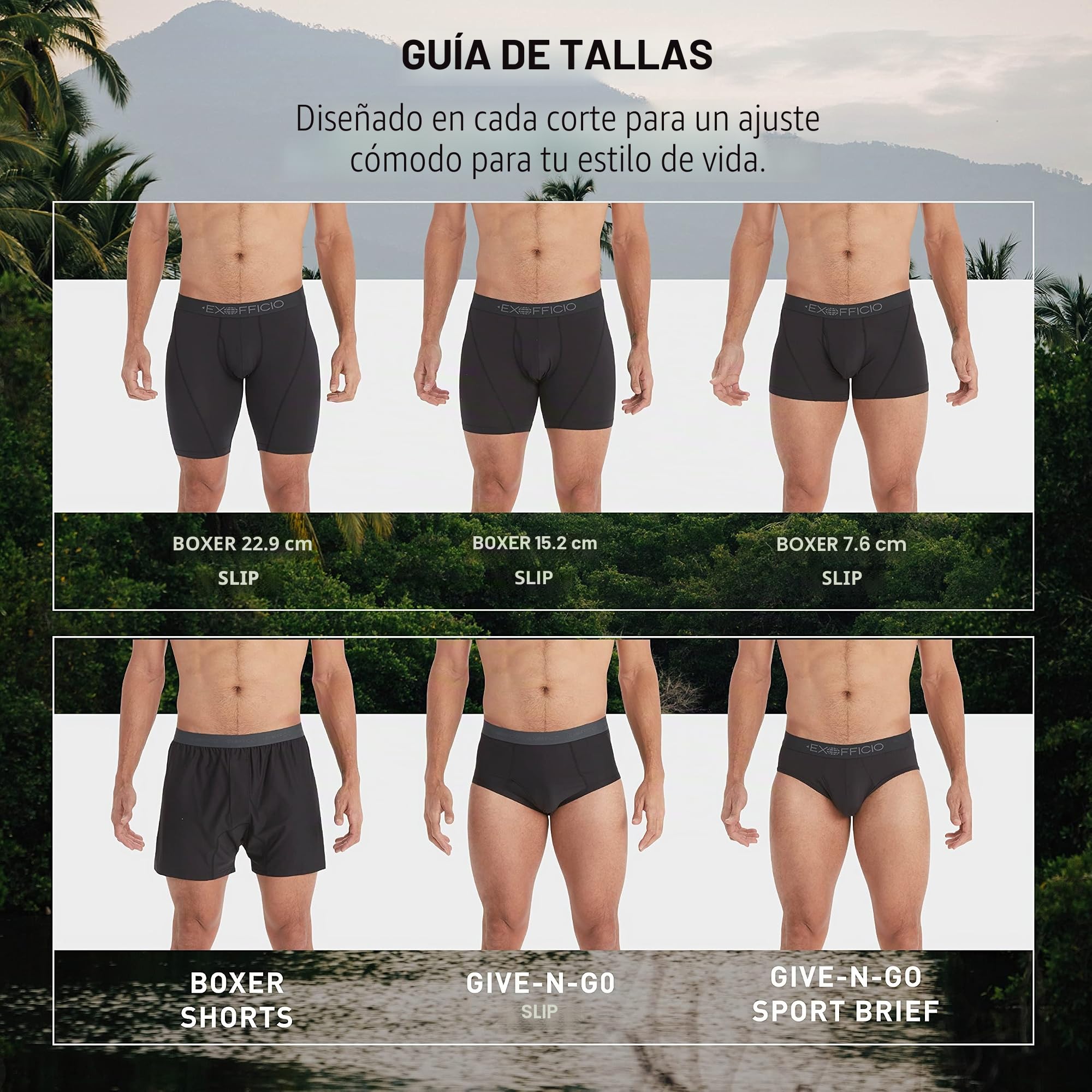 Ex-Officio Give-n-go Sport 2.0 Boxer Brief 6" Ropa Interior de Hombres Hombre