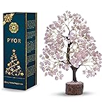 PYOR Rose Quartz Money Tree, Crystal Gifts, Rose Quartz Crystals, Fengshui Money Tree, House Warming Gifts New Home, Pink Office Supplies, Healing Crystals, Pink Room Decor for Women, Spiritual Decor
