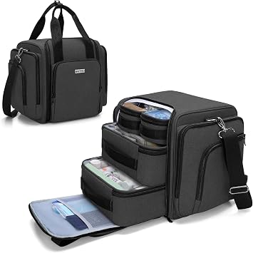 BAFASO Large Pill Bottle Organizer with 4 Inner Removable Pouches, Medicine Bag Come with Shoulder Strap BAG ONLY, Black