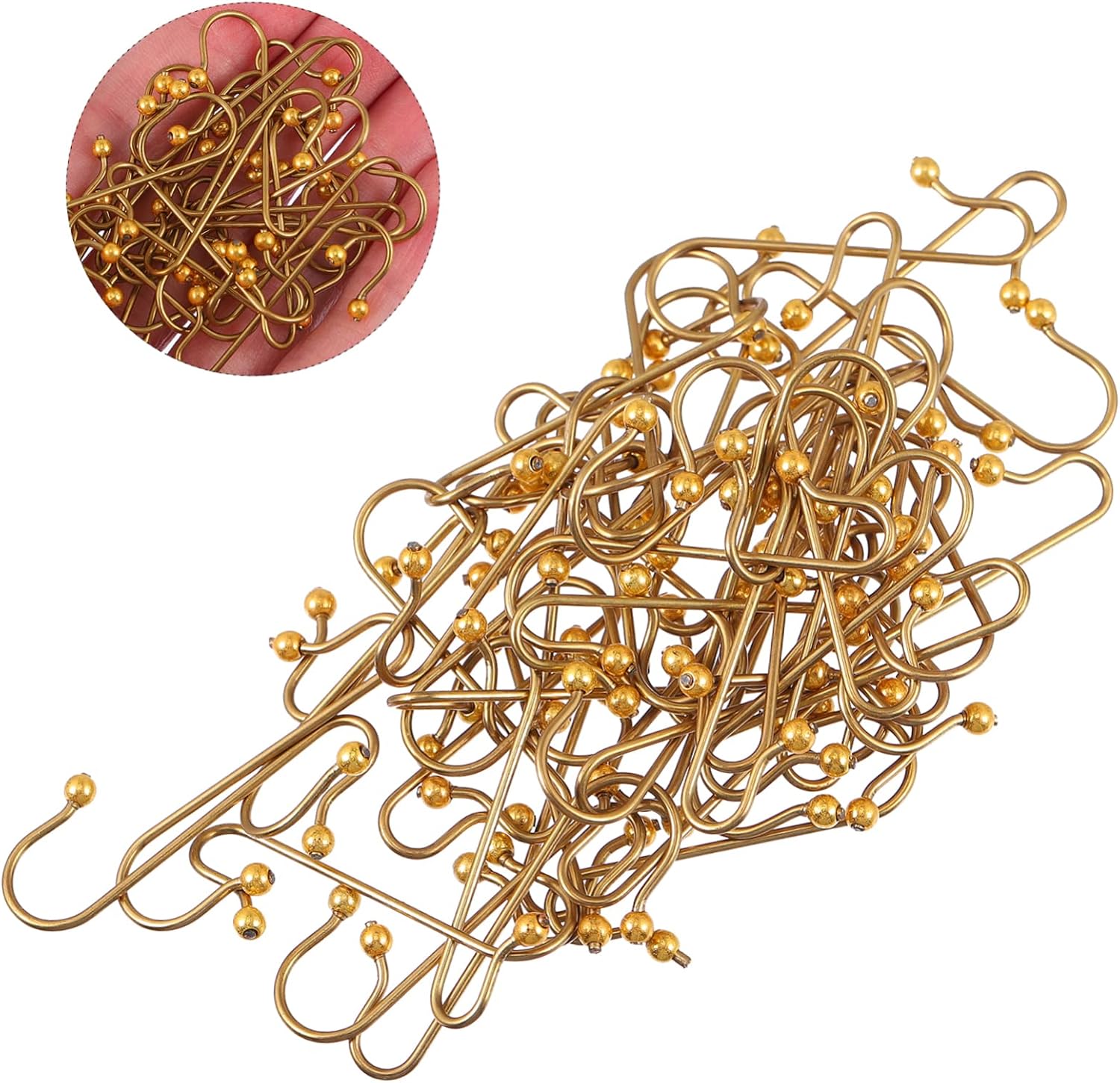 SaditY 150 Pcs Hook up Christmas Metal Hangers Holiday Ornament Hanger Christmas Tree Decoration Xmas Ornament Wire Hooks Bauble Hooks Metal Trim Multi-Functional Hooks Pendant Plant Iron