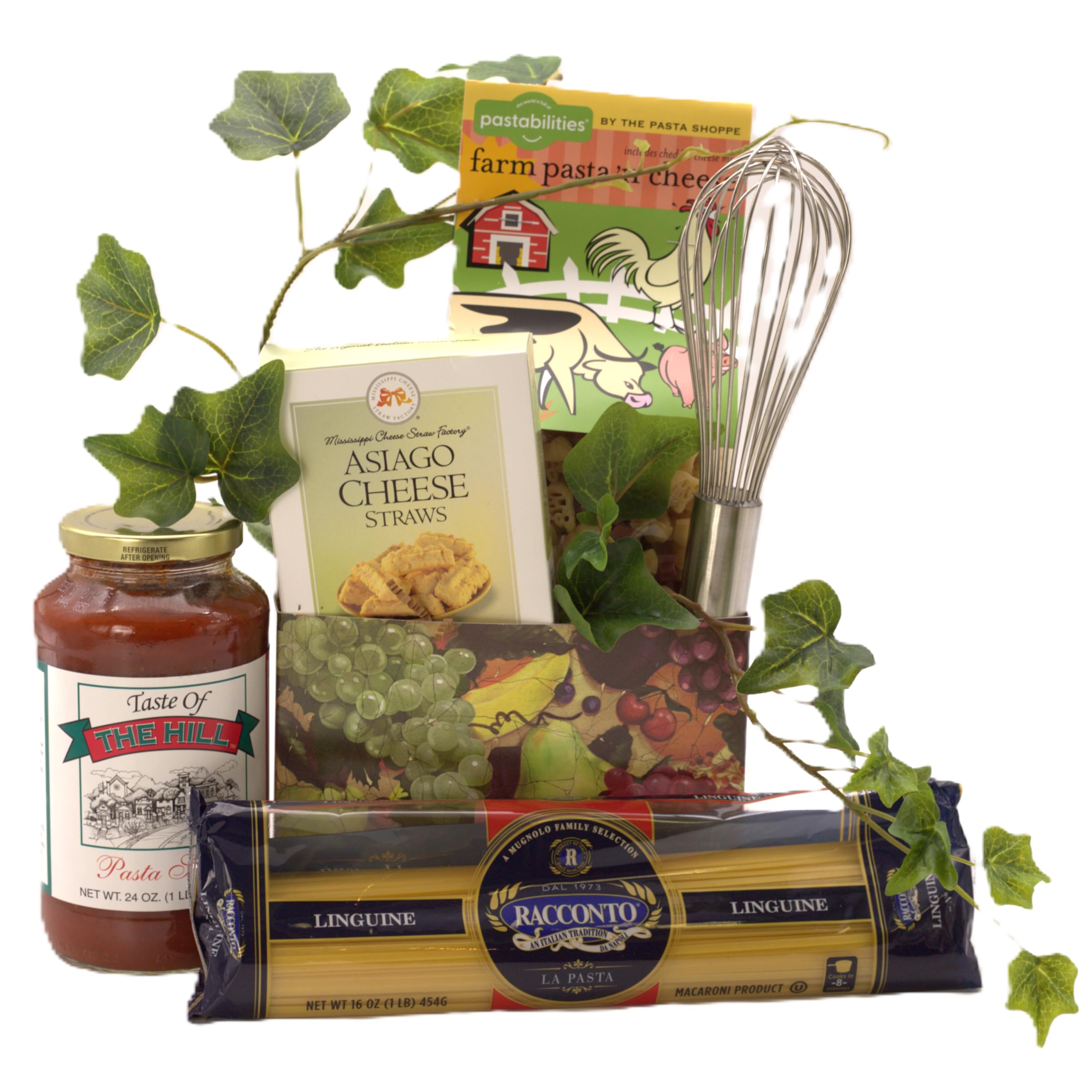 Gift Basket Village - Gourmet Italian Feast Gift Basket: Assorted Pastas, Sauce, Cheese Straws, and Whisk, Perfect for Any Occasion, Handcrafted in the USA