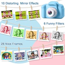GKTZ Toys for Girls Age 3-8, Kids Camera Digital Video Toddler Camera Children Camcorder Birthday Gifts for 3 4 5 6 7 8 Year Old Girls with 32GB SD Card (Light Blue)