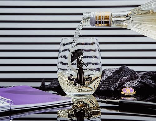 Miniatura 3 de Addams Family Wednesday "Little Storm Cloud" - Vaso de vino sin tallo, vaso para cócteles, capacidad para 20 onzas