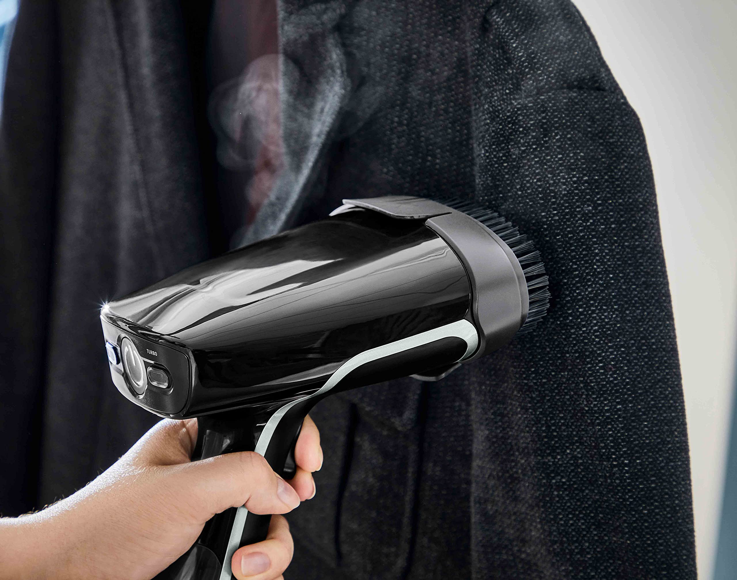 Rowenta Steam Force DR8250 Brosse vapeur 200 W, vapeur continue 30 g/min et coup de vapeur 90 g/min, chauffe rapide, nettoie et désinfecte, 2 réglages de vapeur, tout type de textile