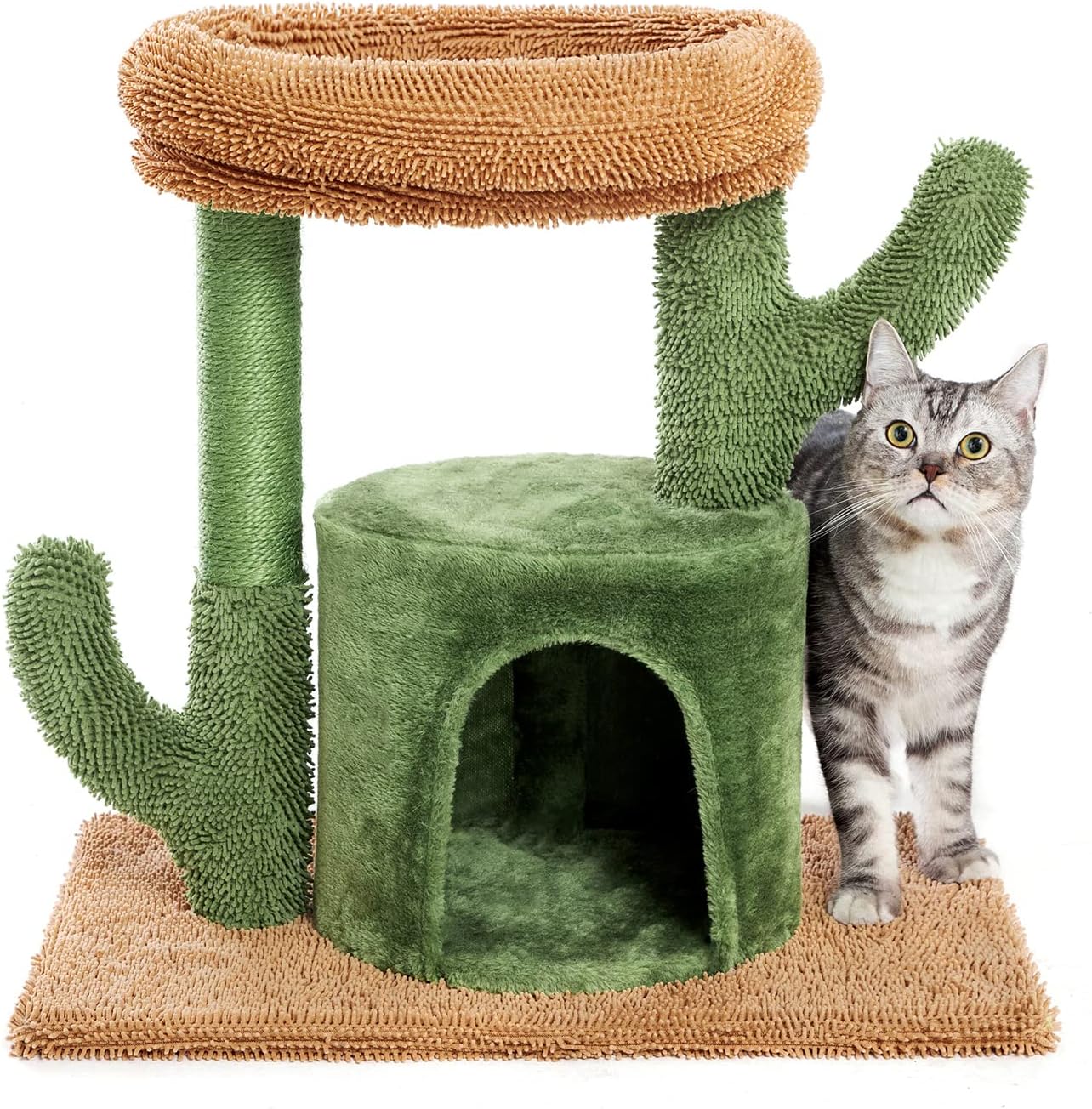 Kilodor Cat Tree for Indoor Cats, 24.5inchs Cactus Cat