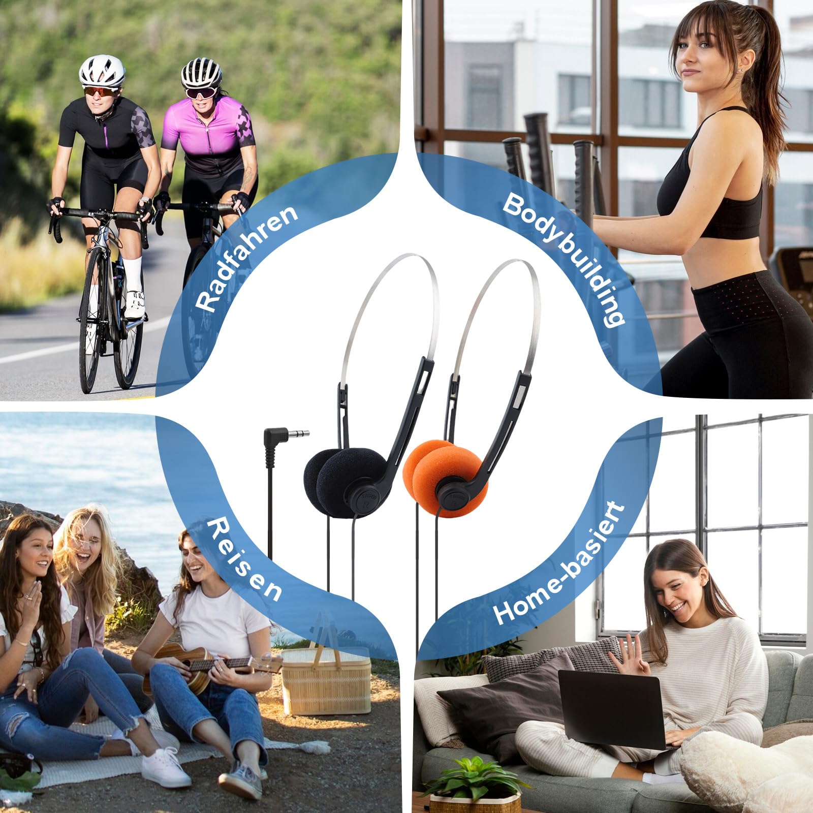 Gammaeon Retro Headphones Over-Ear in 80s Design - Lightweight