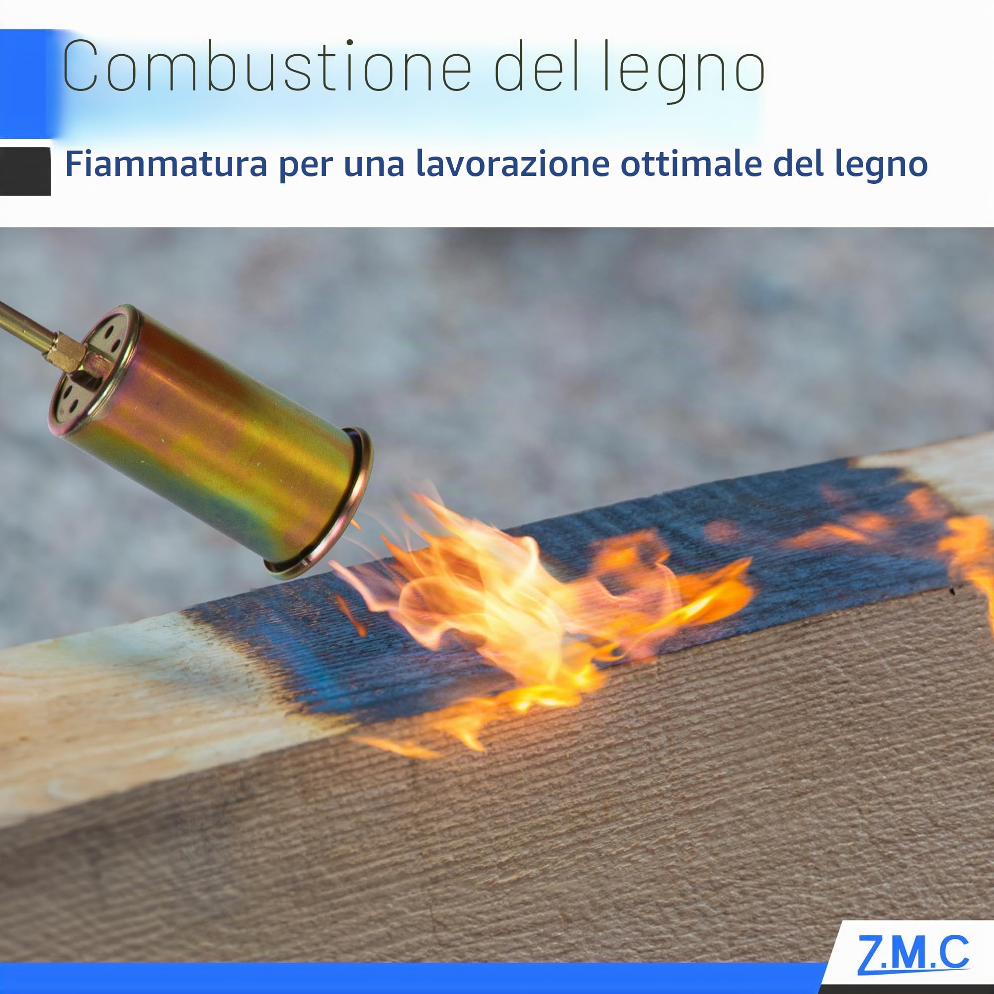 Z.M.C Bruciatore di erbacce 1850°C, Ø60mm, bruciatore ad alte prestazioni, 69kW, lunghezza tubo 90cm, tubo flessibile 5m, impugnatura ergonomica, diserbante per giardino, tetto, legno e officina con