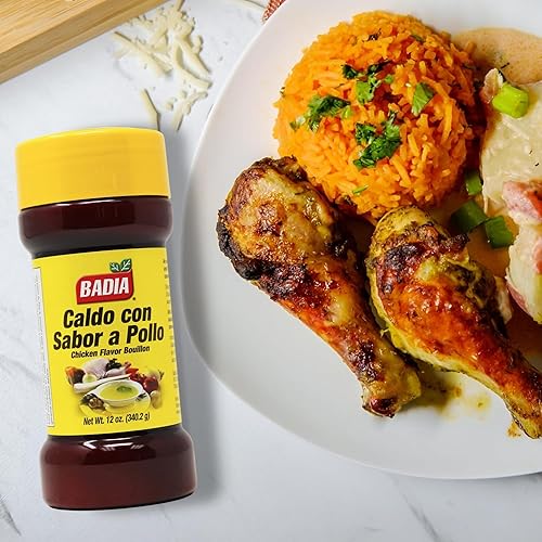 Miniatura 3 de Badia Caldo con sabor a pollo, 12 onzas – Condimento sabroso natural rico para sopas, arroz, guisos y adobos