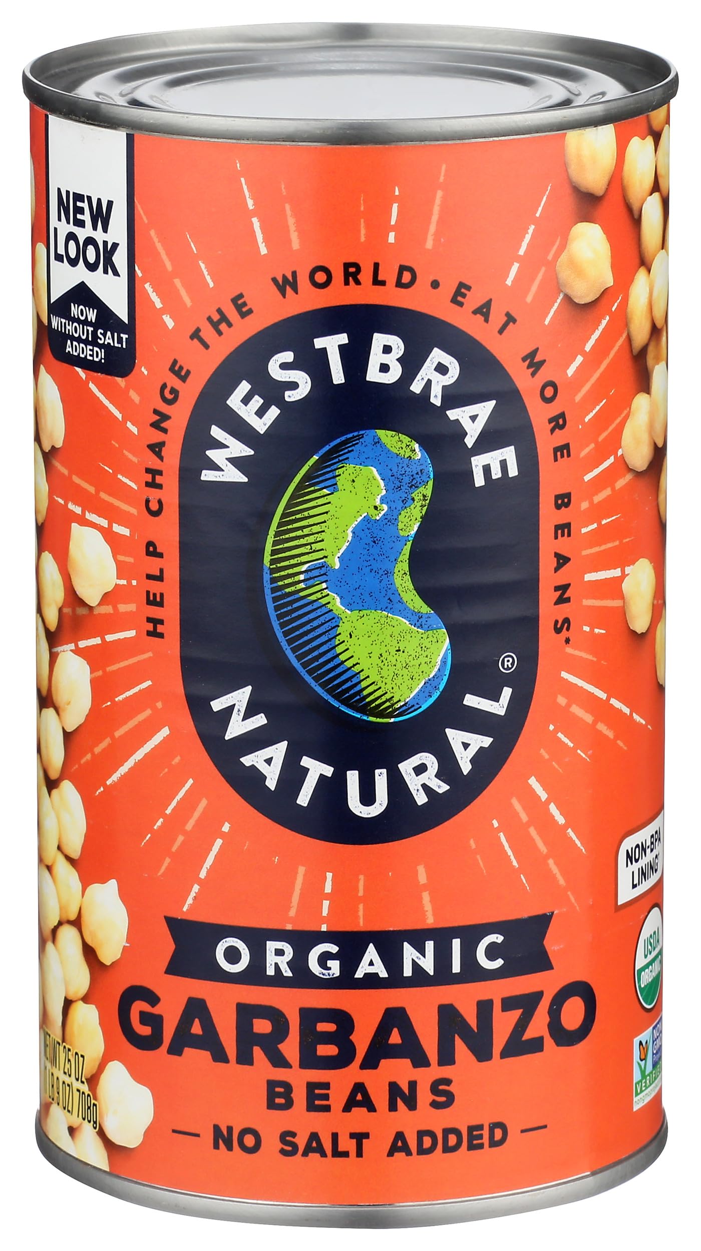 Westbrae, Organic Garbanzo Beans, 25 oz