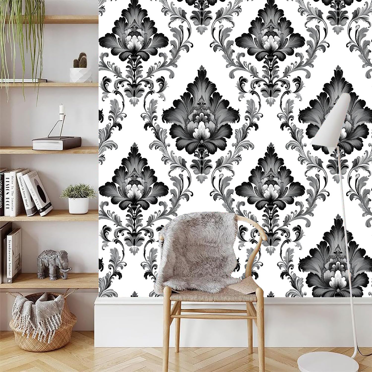 Estilo Europeo Patrón Papel Pintado Autoadhesivo Flores Plantas Abstracto 44x500 cm Papel de Pared Removible Impermeable Estilo Vinilo PVC Pegatina es Estante del cajón de la cubierta del rodillo
