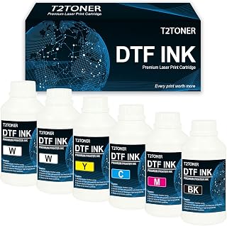 T2TONER DTF 6 x 250ML Ink Replacement for Epson printhead R1390 R2400 R2800 L1800 L1430 L800 P408 P400 P608 XP-15000 Printer.2W+BCMY