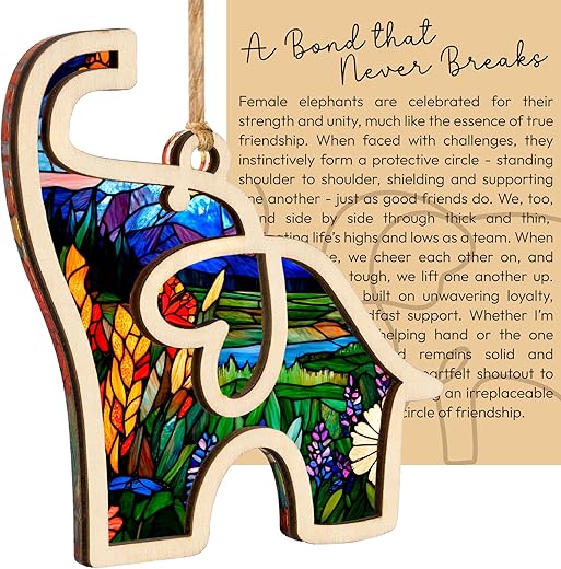 Gifts for Women, Friendship Elephant Ornament with Story&hellip;