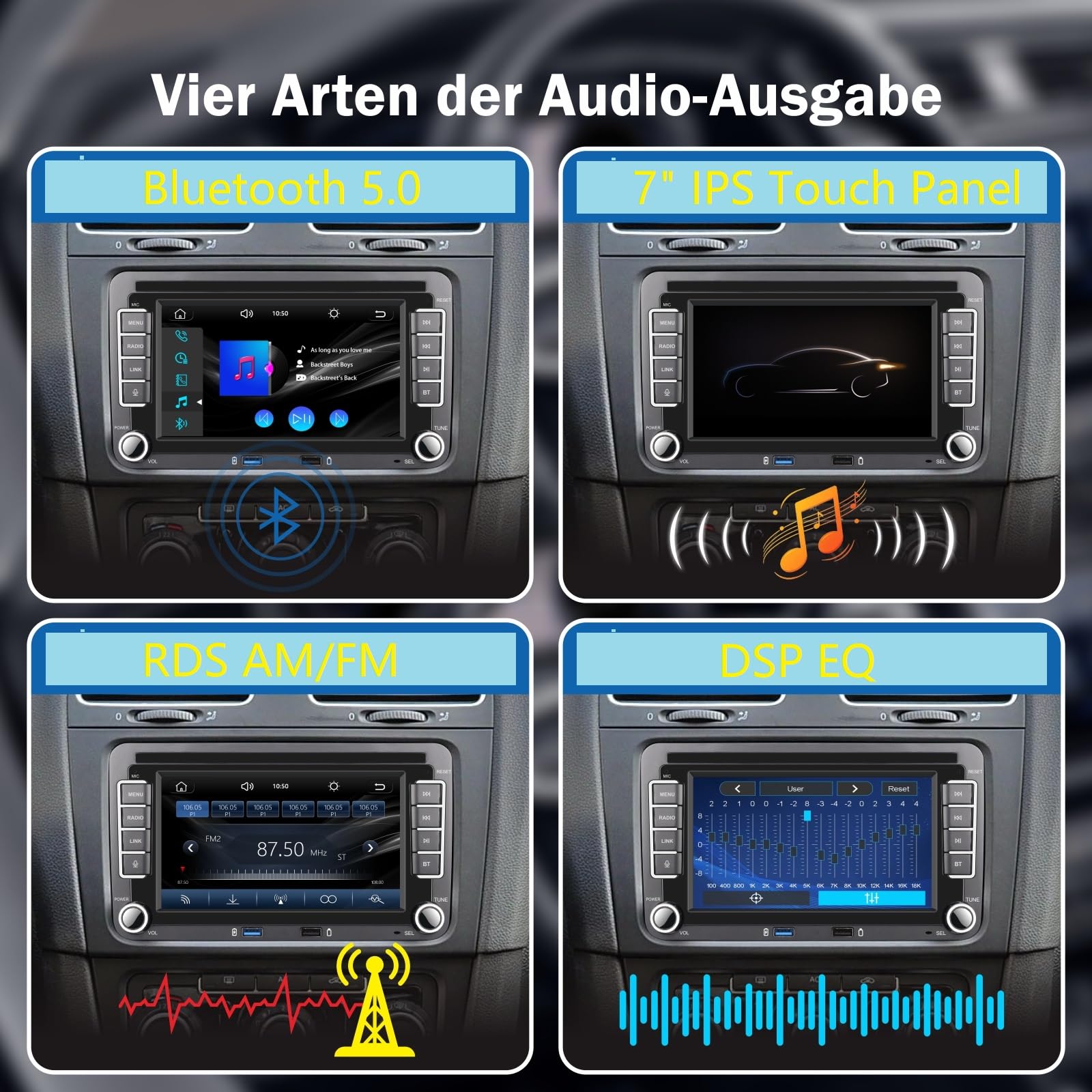 VW Autoradio Carplay mit 7" Bildschirm für VW Golf 5 6 Polo 6r T5