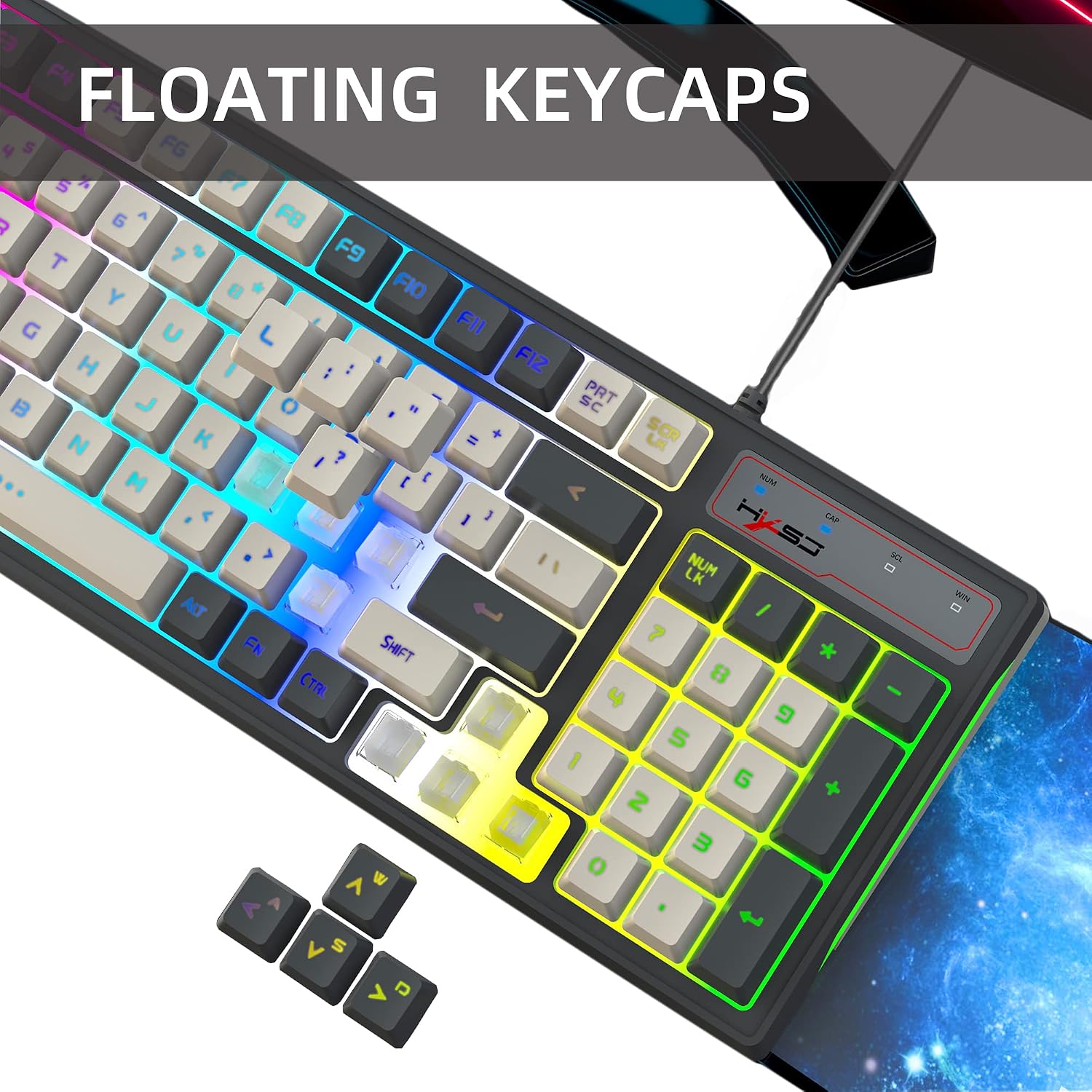 ZIYOU LANG V600 keyboard with floating keycaps