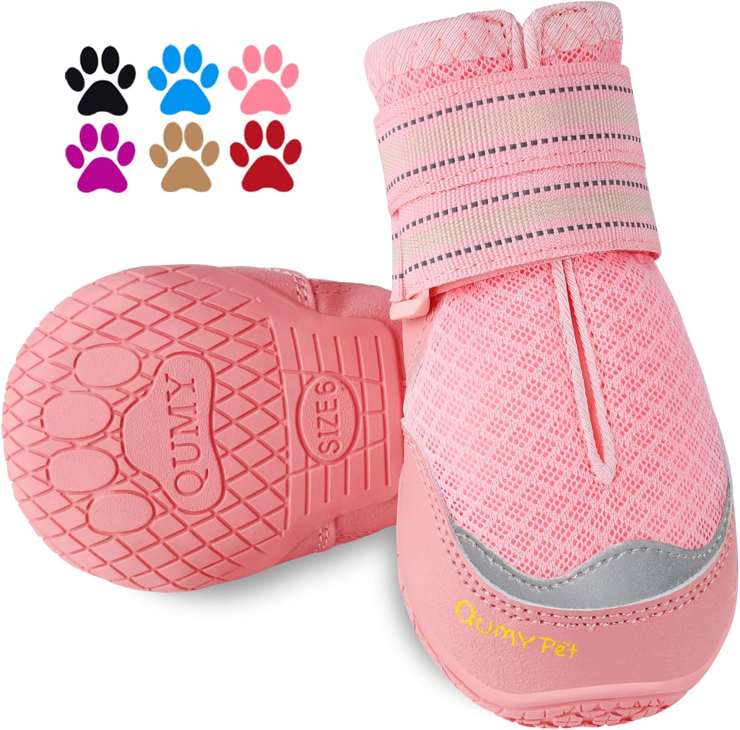 QUMY 2PCS Dog Boots for Hot Pavement Shoes for Dogs Summer Heat
