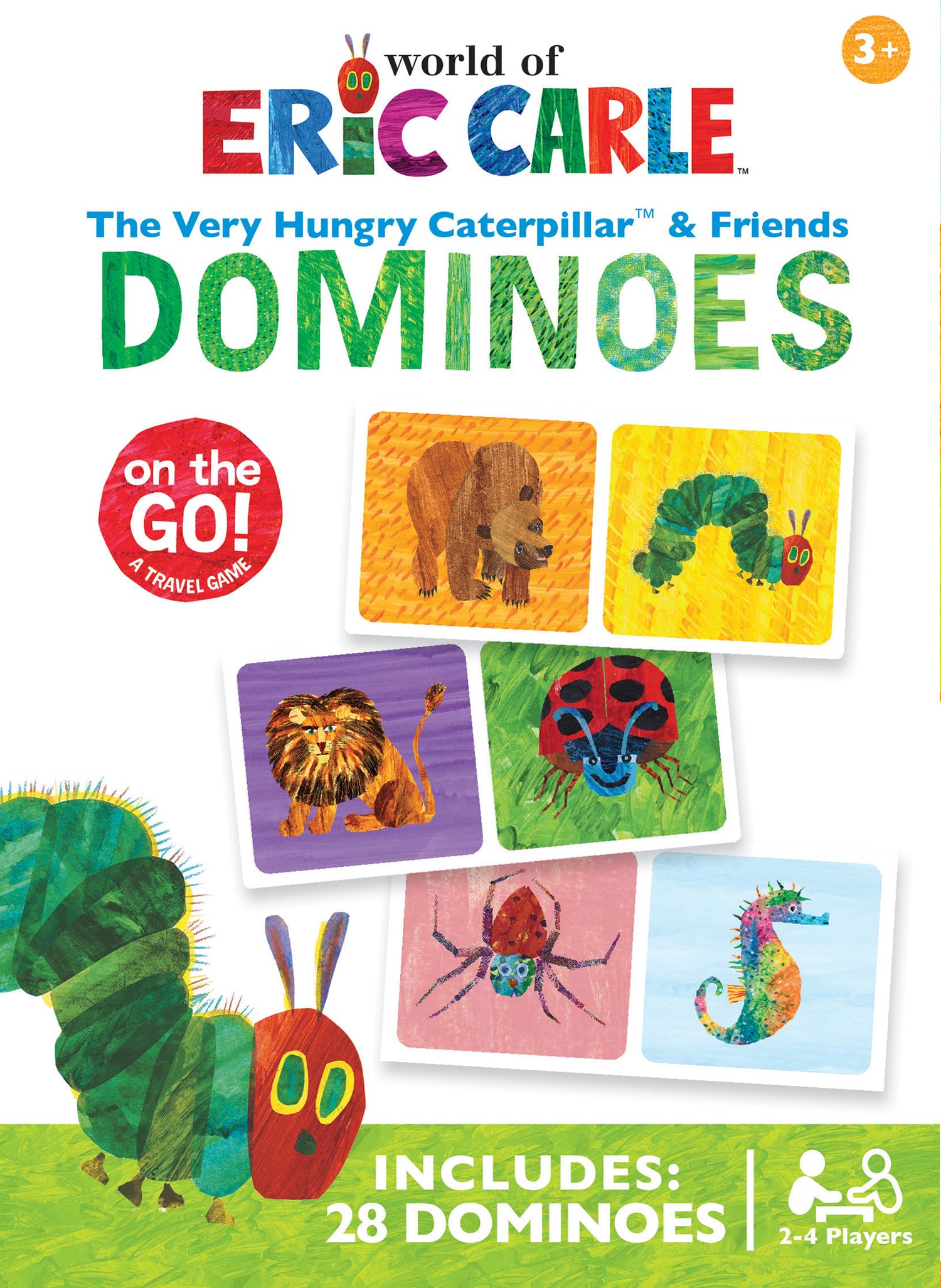 Masterpieces Eric Carle Bunte Dominosteine für Kinder ab 3 Jahren, mehrfarbiges Lernspiel, 28 Stück