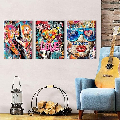 Miniatura 2 de Banksy - Arte de pared Pop Art para decoración de pared, graffiti, cuadros callejeros para dormitorio, sala de estar, pintura en lienzo de moda,