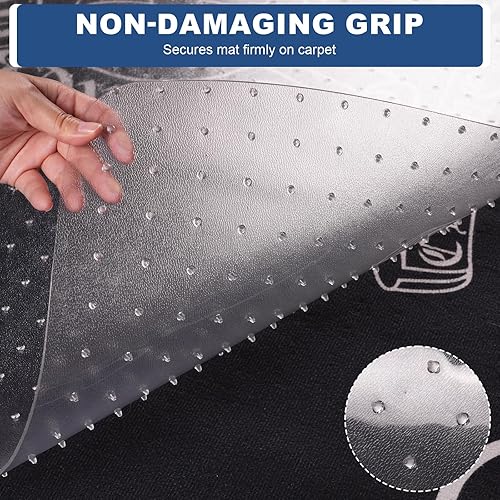 Miniatura 4 de Tapete grande para silla de alfombras, tapete de escritorio resistente para oficina, estudio y áreas de mascotas, tapete antideslizante con picos de