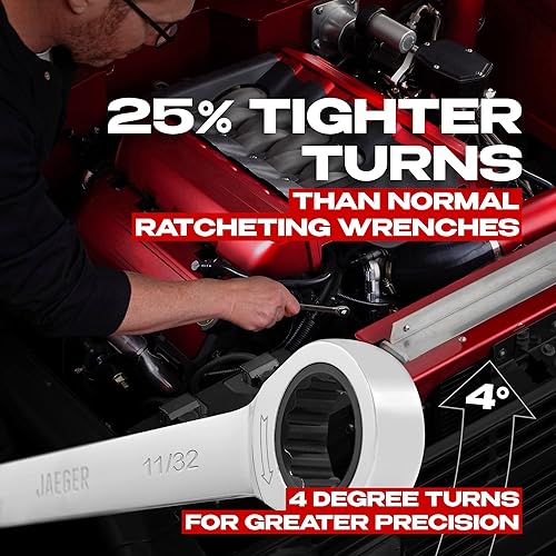 Miniatura 4 de Jaeger - Llave de trinquete TIGHTSPOT de 1132 pulgadas con precisión de trinquete de 90 dientes y acero pulido endurecido para proyectos en espacios