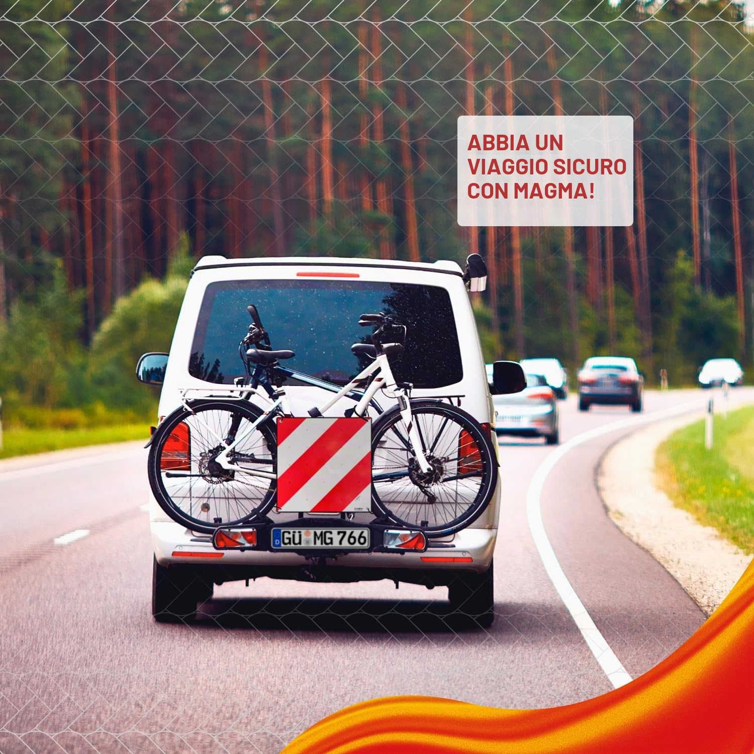 Magma Cartello di Carico Sporgente per Portabici e Roulotte, Spagna | Cartello di Sicurezza Posteriore Omologato per Auto e Camper | Indispensabile per Porta Bicicletta e Traino | Rosso e bianco…