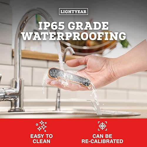 Miniatura 4 de Lightyear Termómetro de carne  Termómetro de cocción de lectura instantánea para asar a la parrilla, asar y barbacoa, imán integrado, IP65