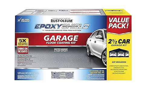 Rust-Oleum 261845 Epoxyshield Garage Floor Coating Kit, 2.5 Car, Gloss Gray