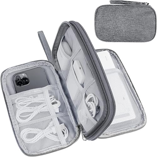 Lcsmaokin Organizador de viaje electrónico bolsa de almacenamiento electrónica portátil impermeable para almacenamiento de cable de carga pequeño