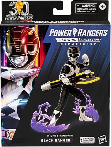 Miniatura 2 de Power Rangers Lightning Collection Remastered Mighty Morphin Black Ranger - Figura de acción de 6 pulgadas, juguetes para niños y niñas a partir de