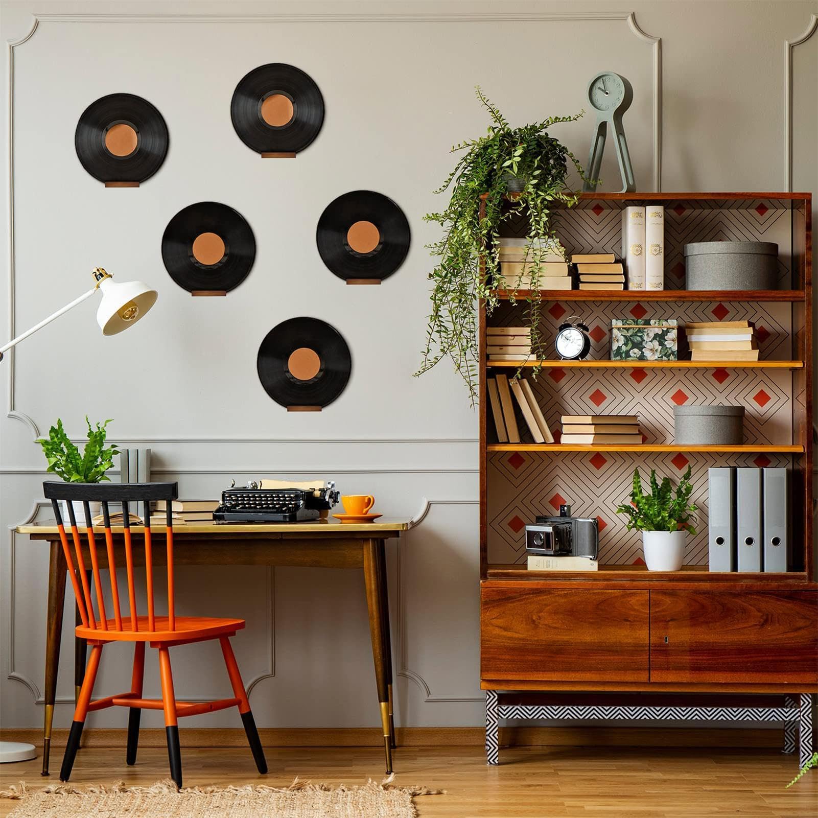 KEJJNYER 10 Pack Hout Vinyl Record Wall Mount, 4 Inch Zwart Album