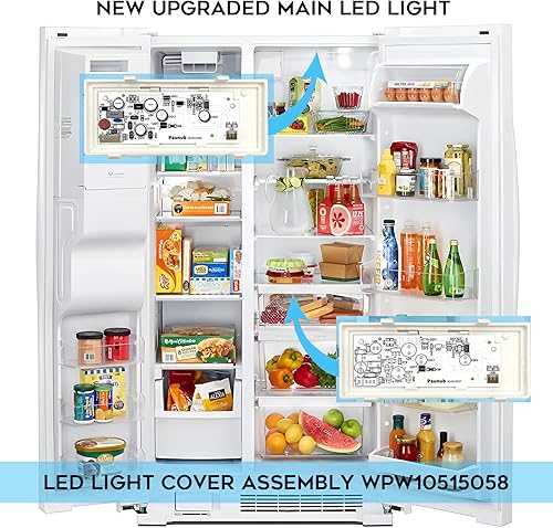 Miniatura 2 de W10515058 y 1 juego de luces LED principales W10515057, compatible con Whirlpool Kenmore Maytag, KitchenAid, Repalce WPW10515058 WPW10515057,