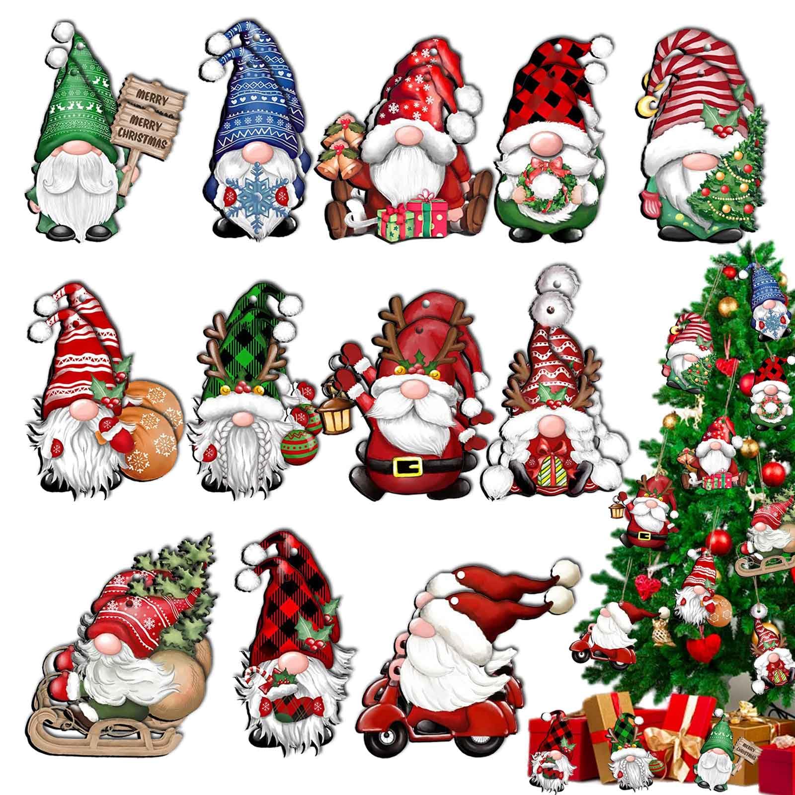 Fiabgum Natale Ciondolo in Legno, 466 Pezzi Decorazioni Natalizie in Legno,Decorazioni Albero Di Natale In Legnos con Corde, Decorazioni Natalizie