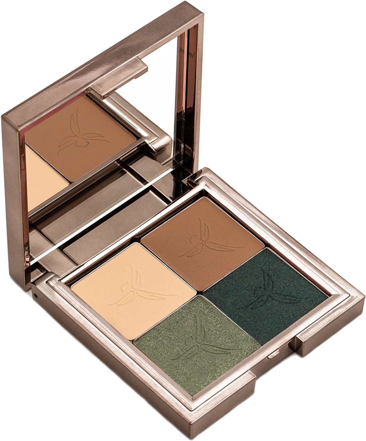 Gallany Cosmetics Eye Shadow Quad Palette, Earth Tone Eyeshadow, Brown Green Smokey Eye, Shimmering Pigments (Eden)