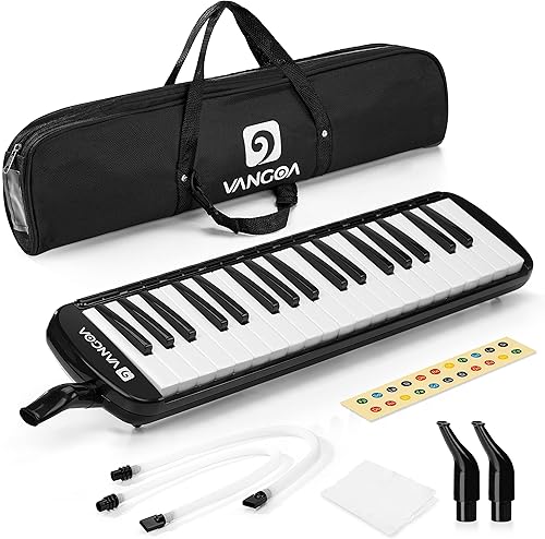 Vangoa Teclado de piano de aire melódico soprano de 37 teclas con bolsa de transporte, 2 boquillas, paño de limpieza, calcomanías para llaves, color