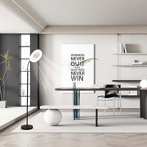 Miniatura 5 de Ventilador de pedestal para dormitorio, lámpara de pie con ventilador RGB 18 W1500 lm, ventilador de soporte de 3 velocidades ajustable 3000K-6000K