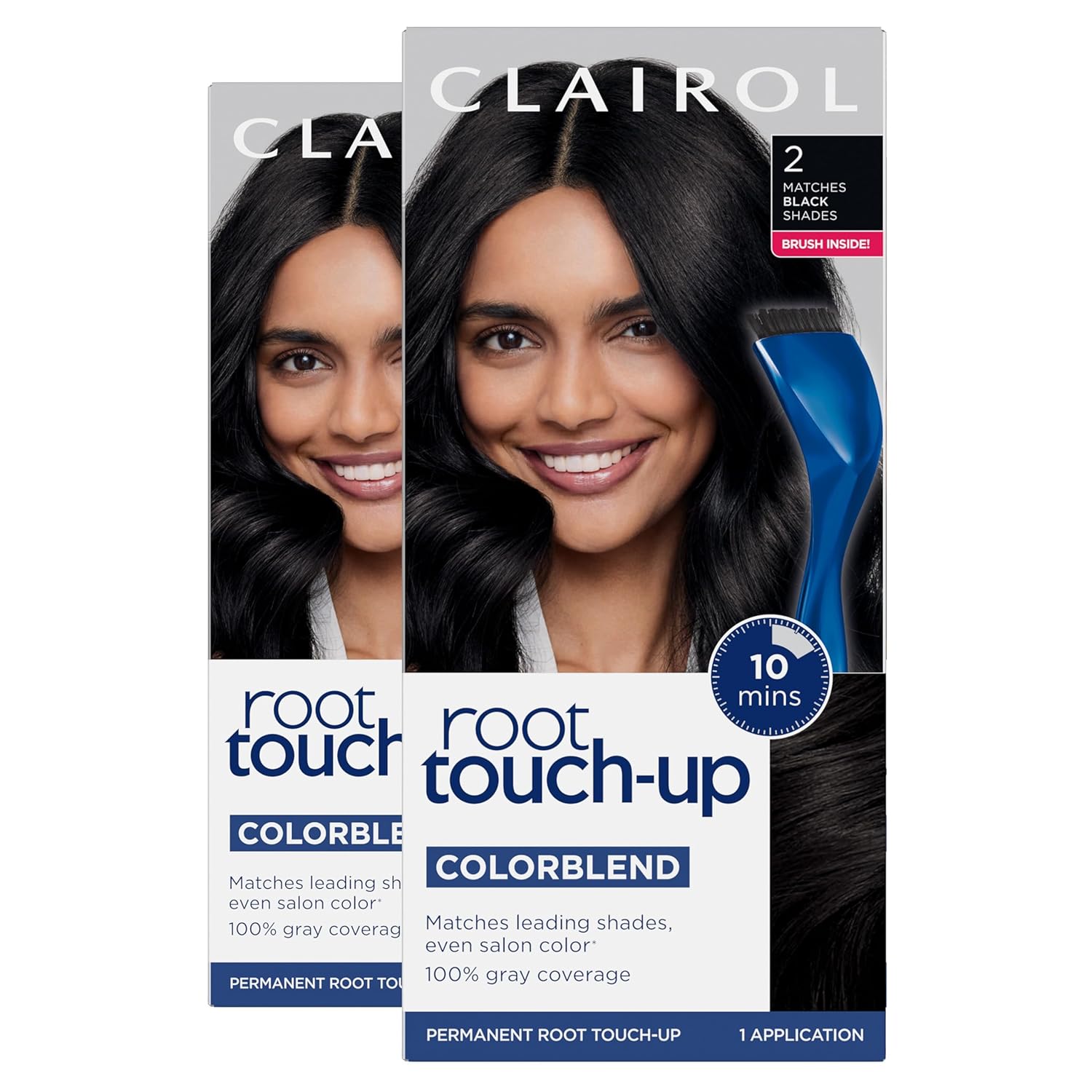 Clairol Root Touch-Up by Nice’n Easy Permanent Hair Dye, 2 Black Hair Color, Pack of 2 Clairol Root Touch-Up by Nice’n Easy Permanent Hair Dye, 2 Black Hair Color, Pack of 2