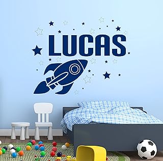 Personalized Rocket Name Wall Decal - Rocket Wall Decals - Nursery Wall Decals - Space Boy Room Decor Vinyl Wall Art Custom Sticker (28