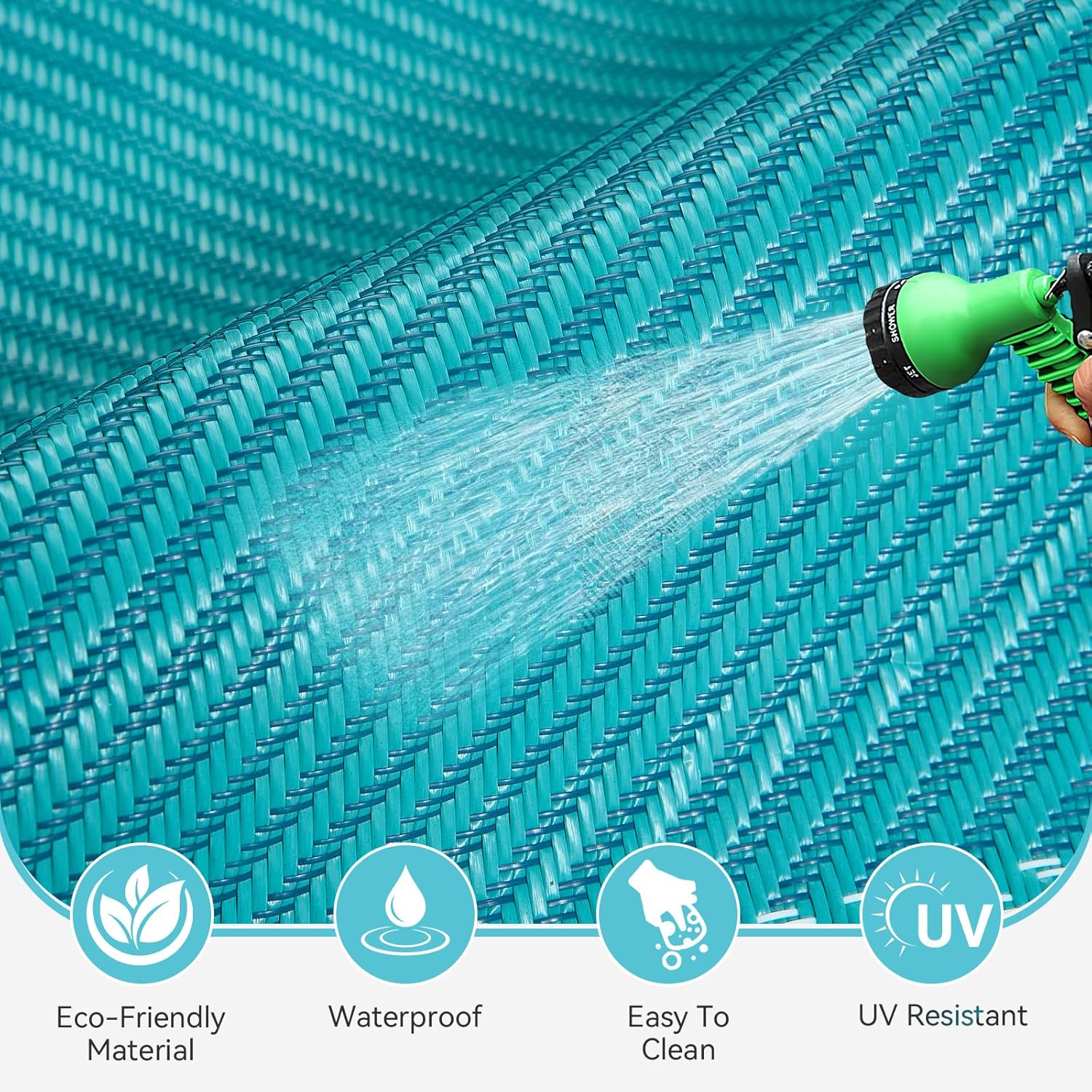 UKISS Outdoor Rug Carpet，Reversible Portable Plastic Straw Camping Rugs， 8' x 10' Waterproof Mat， Large Outdoor Area Rugs for Patio，RV, Picnic, Backyard, Deck, Balcony, Porch, Beach, Green