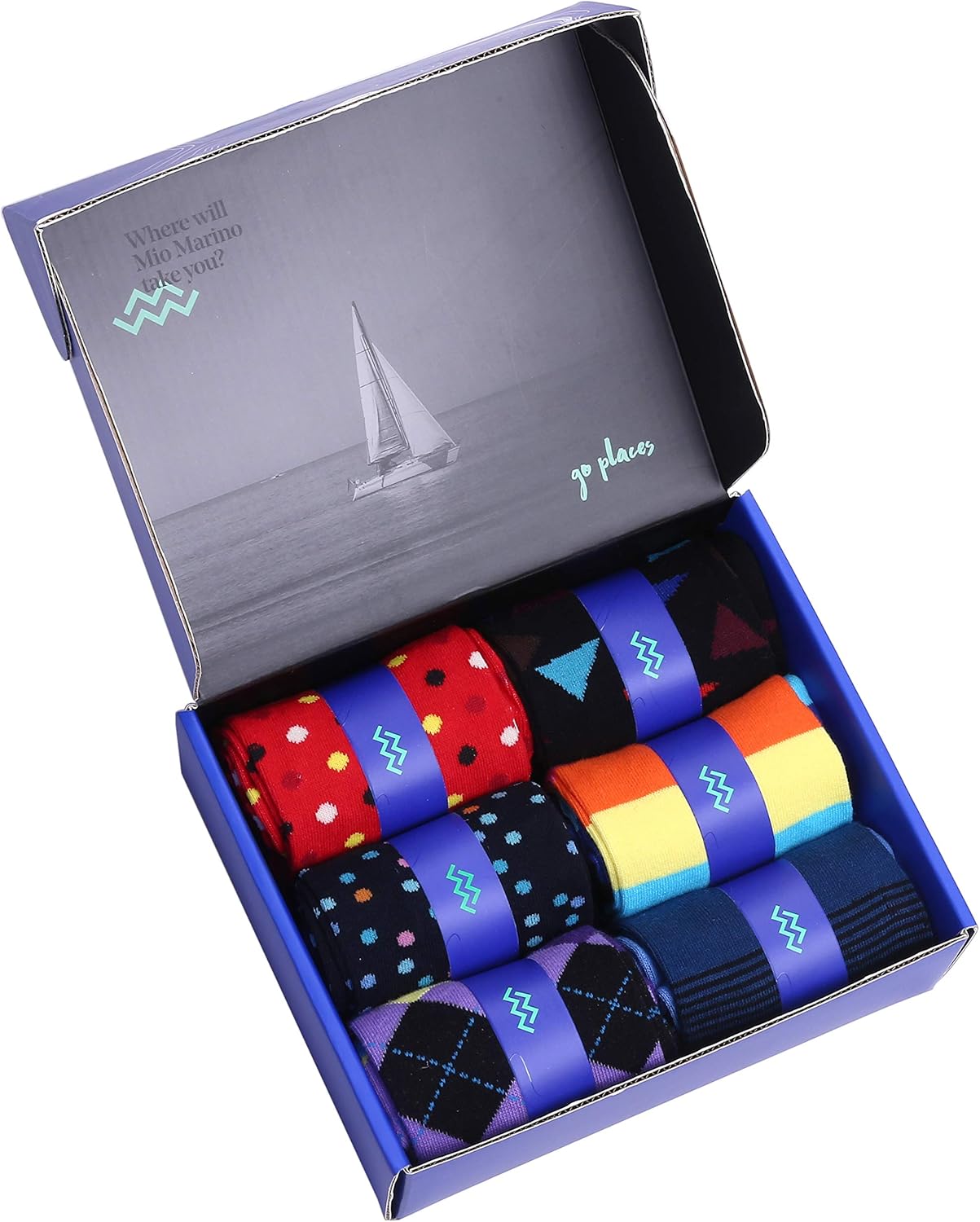 Marino Mens Dress Socks - Fun Colorful Socks for Men - Cotton Funky Socks - 6 Pack - Image 3